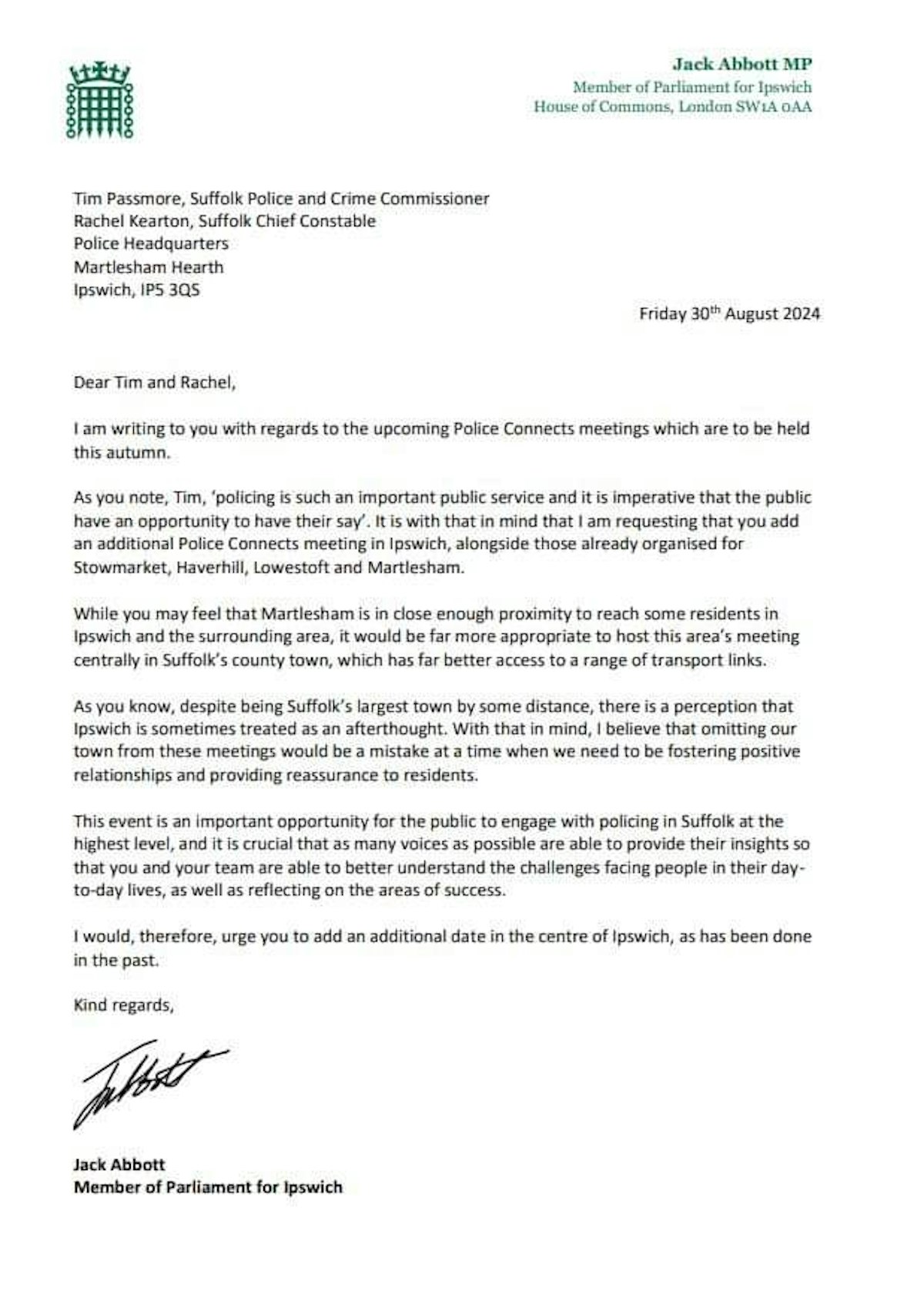 Letter from Jack Abbott